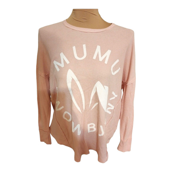 Show Me Your Mumu Snow Bunny Pink Sweater thermal size xs - Picture 2 of 6
